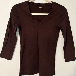 Women's Three Dots 3/4 Long-Sleeve Body Fitted Tee